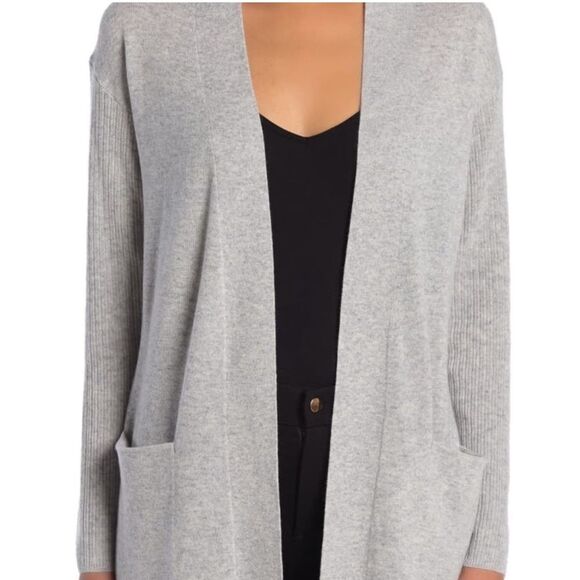 Theory Cashmere grey Rib Knit Sleeve Cardigan size XS TP - Picture 4 of 14